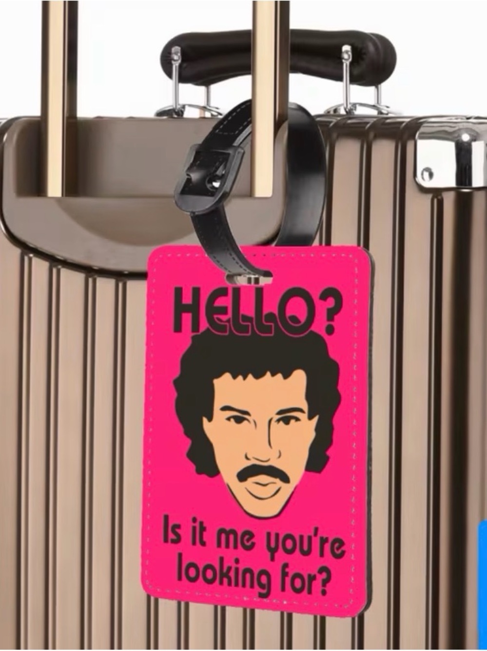 Funny "Hello? Is It Me You're Looking For?" Luggage Tag – Humorous PU Leather